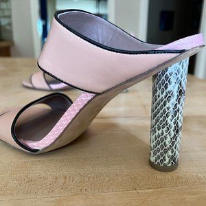 DVF Pink Sandals with Snakeskin heels